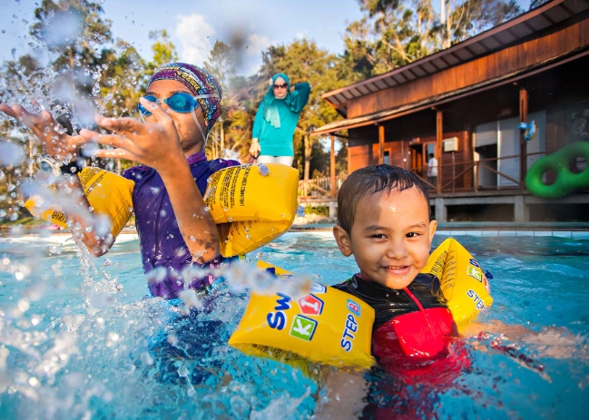 swimming while camping