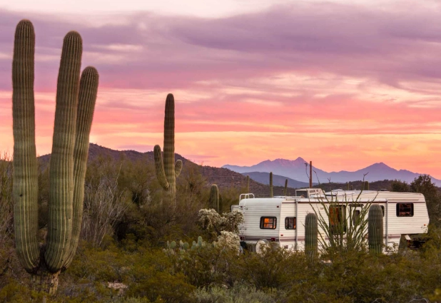 camping in the desert