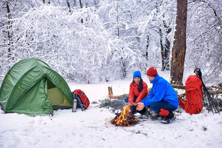 how to stay warm winter camping